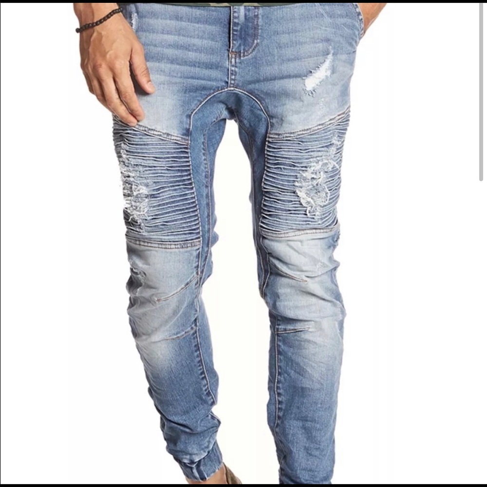 NXP Mens Jeans Blue Size 30 X 30 Moto Destroyer